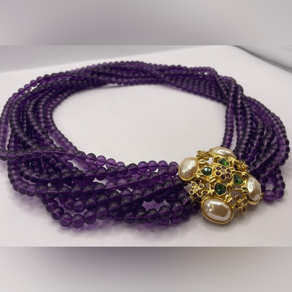 Vintage Elizabeth Taylor "Forever Violet" Statement Necklace 1994 Collection - Picture 3 of 16